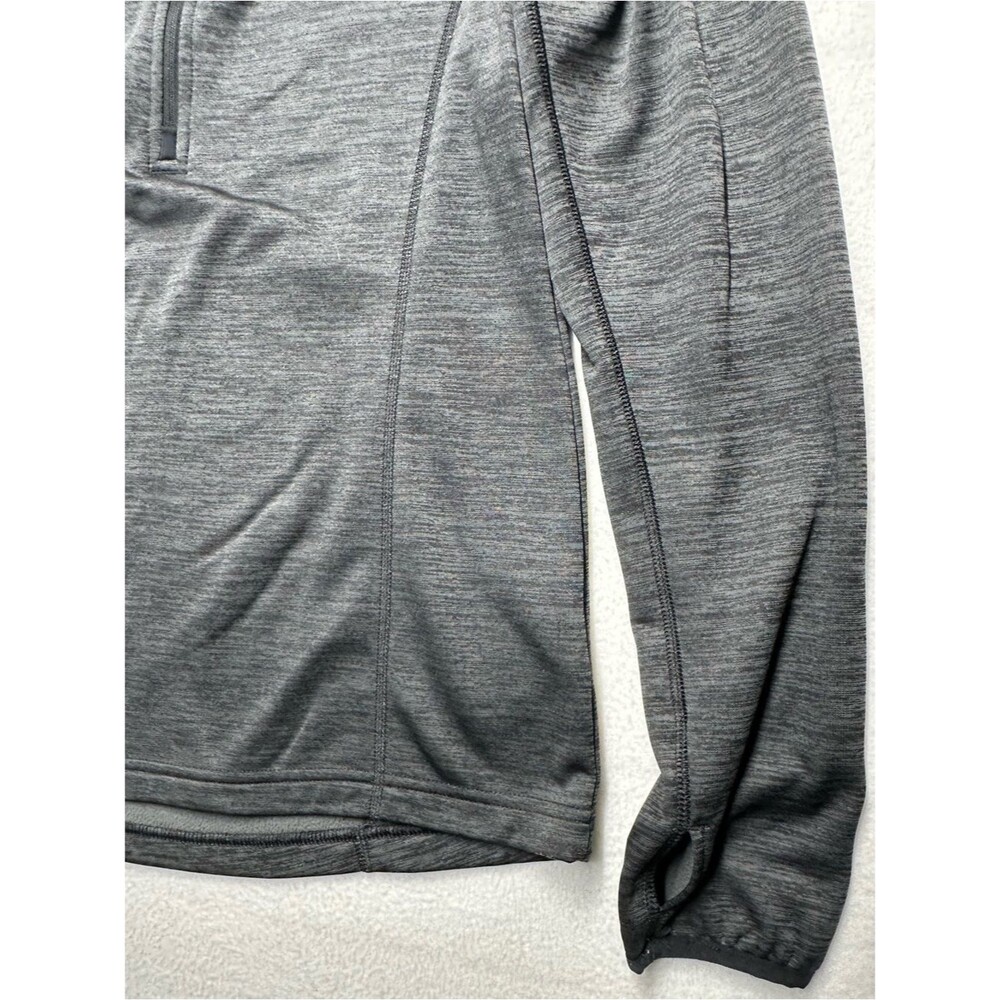 Columbia Women’s Medium 1/4 Zip Fleece Pullover Gray Black Thumbholes - Picture 3 of 6